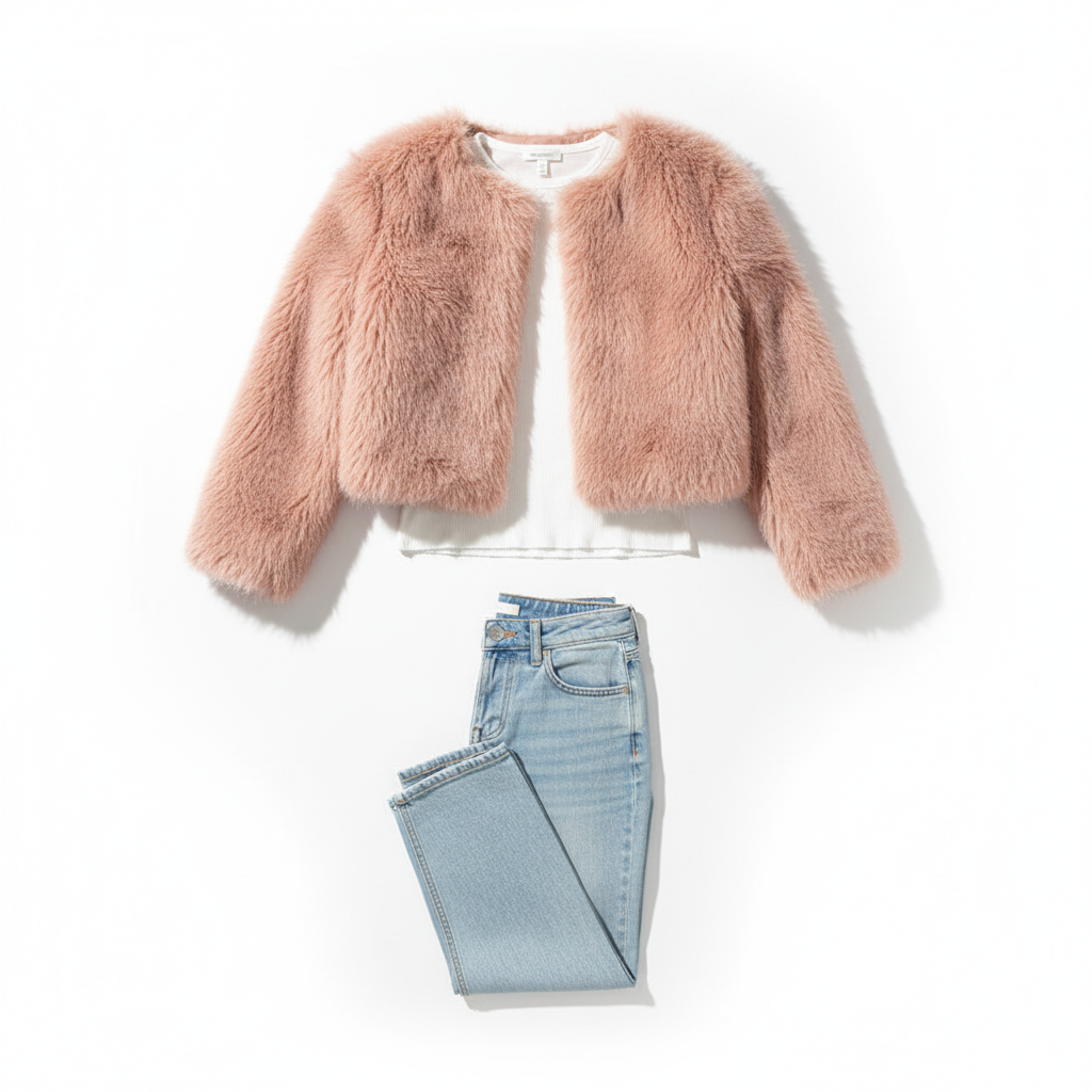 Pink Faux For Jacket