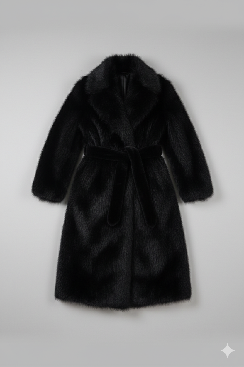 Chocolate Long Faux Fur Coat