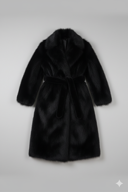 Chocolate Long Faux Fur Coat