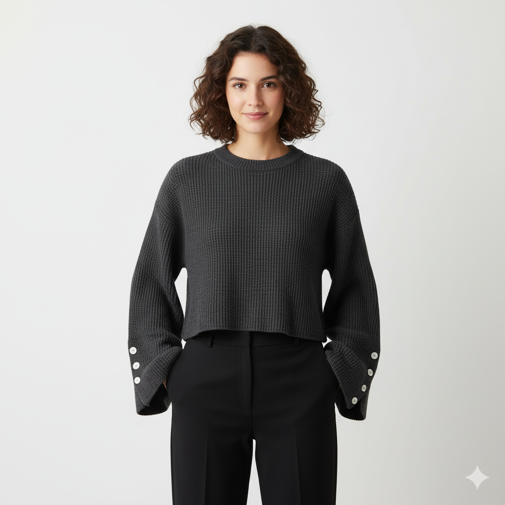 Textured Waffle Knit Long Sleeve