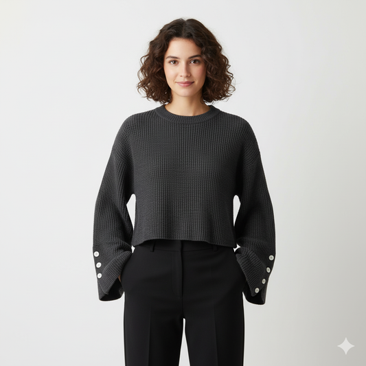 Textured Waffle Knit Long Sleeve