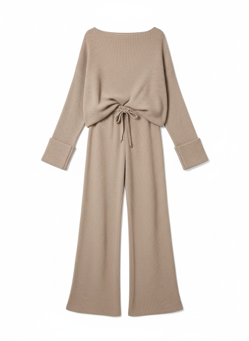 Off-Shoulder Knit Set – Stylish Comfort