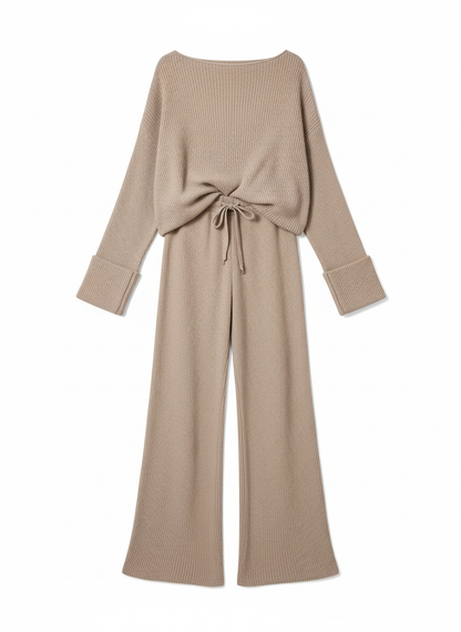 Off-Shoulder Knit Set – Stylish Comfort