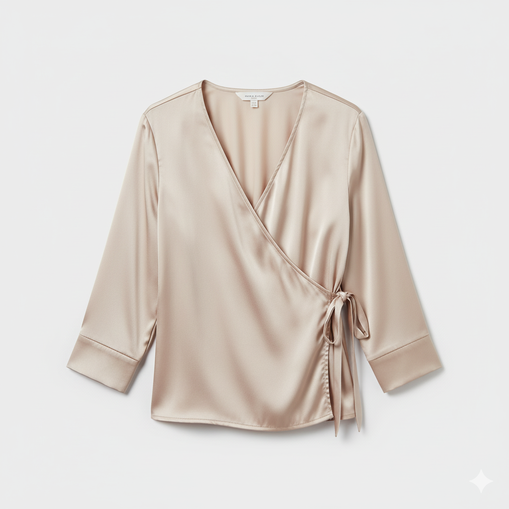 Satin Tie-Detail Blouse – White