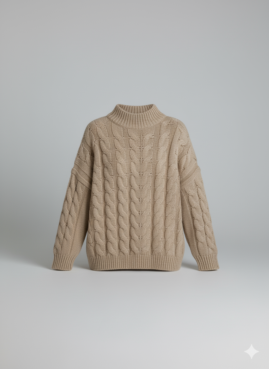 Chunky Knit Sweater – Beige