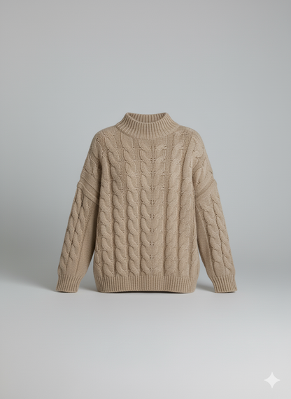 Chunky Knit Sweater – Beige