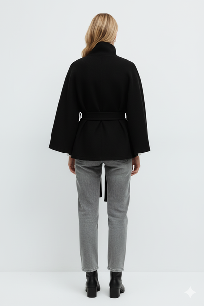 Elegant Belted Cape Jacket