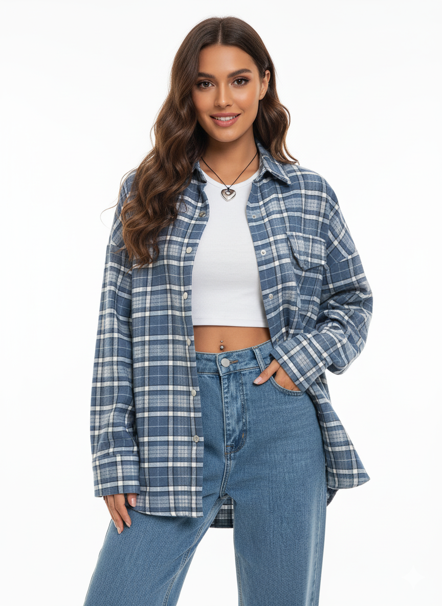 Women’s Classic Plaid Shirt Jacket