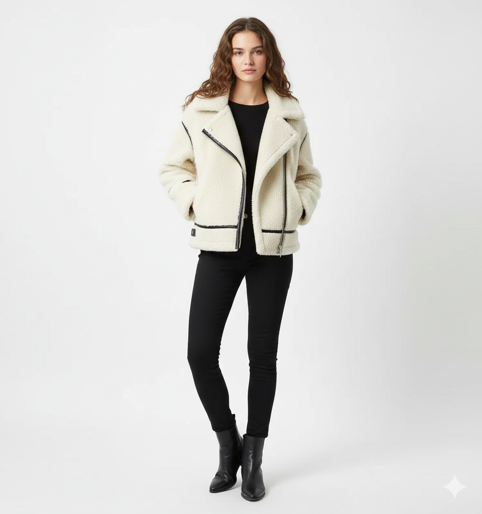 casual lambswool faux for coat