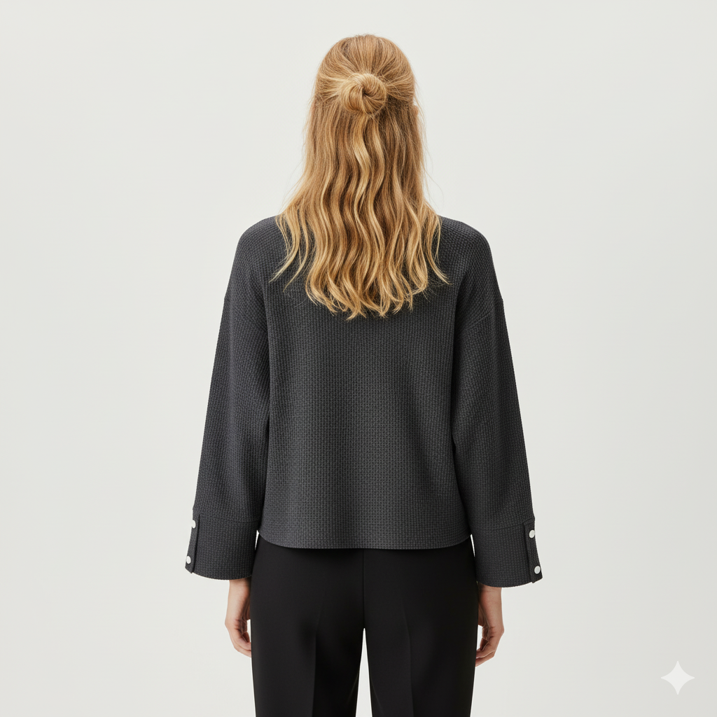 Textured Waffle Knit Long Sleeve