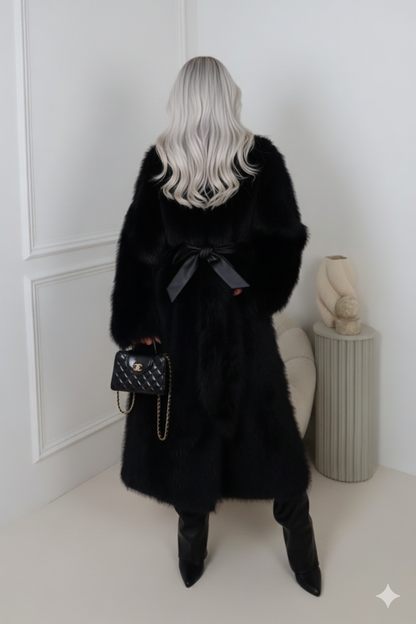 Chocolate Long Faux Fur Coat