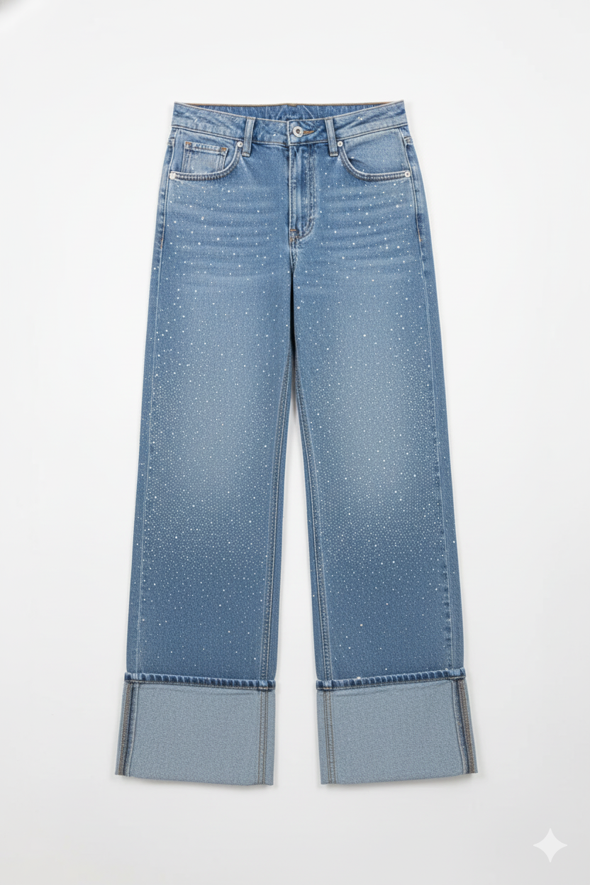 Sparkly Baggy Denim Jeans