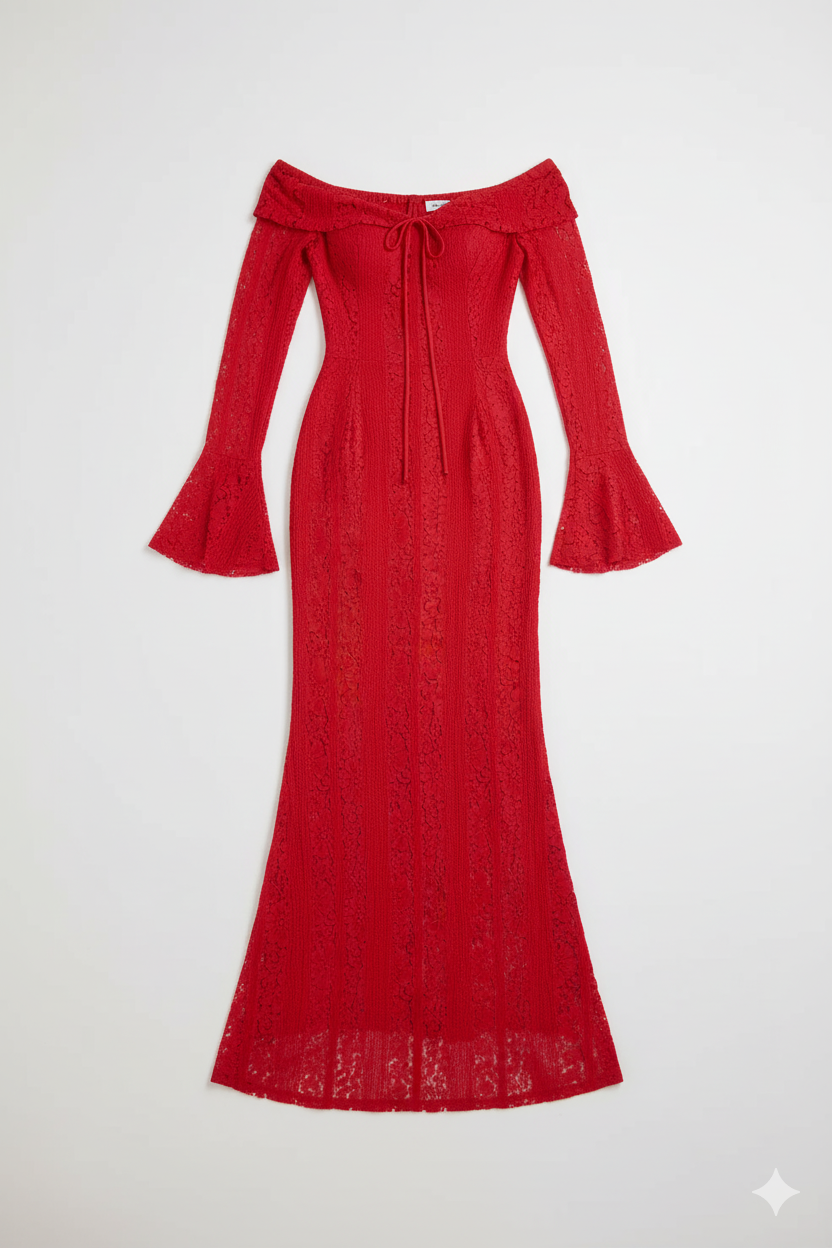 Elegant Maxi Dress Red