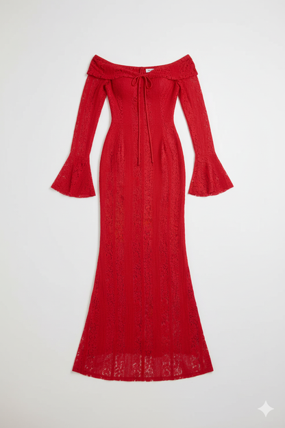 Elegant Maxi Dress Red