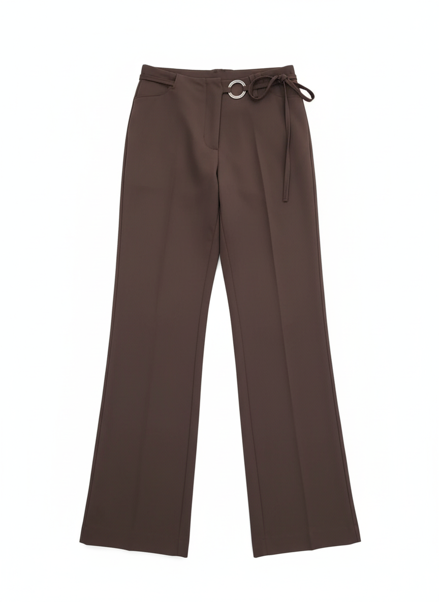 Tailored Suit Trousers with Metal Ring