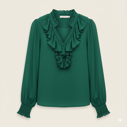 Women’s Ruffle V-Neck Chiffon Top