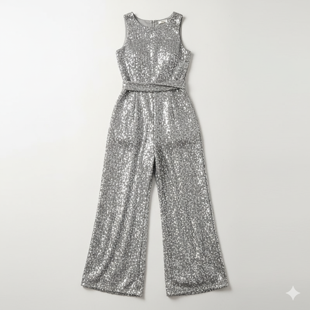 Glamour Sequin Wide-Leg Jumpsuit