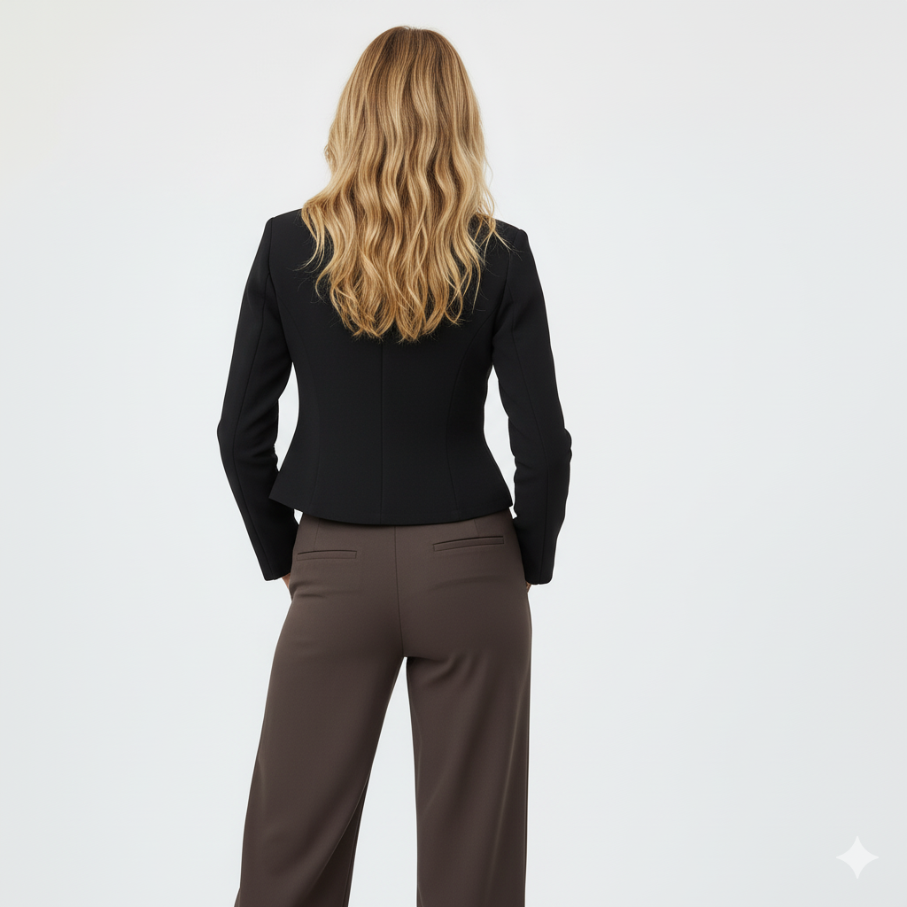 Tailored Suit Trousers with Metal Ring