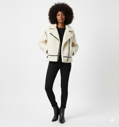 casual lambswool faux for coat