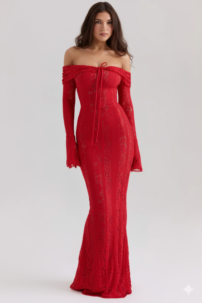 Elegant Maxi Dress Red