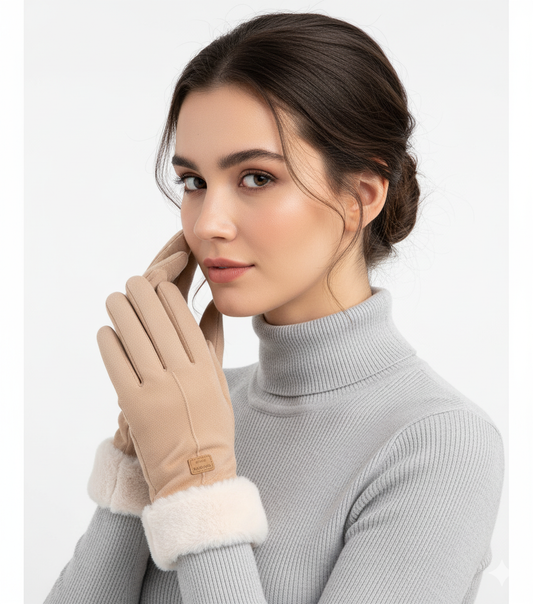 Women’s Suede Winter Sport Gloves – Touchscreen Compatible