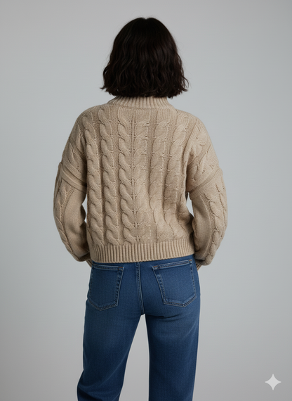 Chunky Knit Sweater – Beige