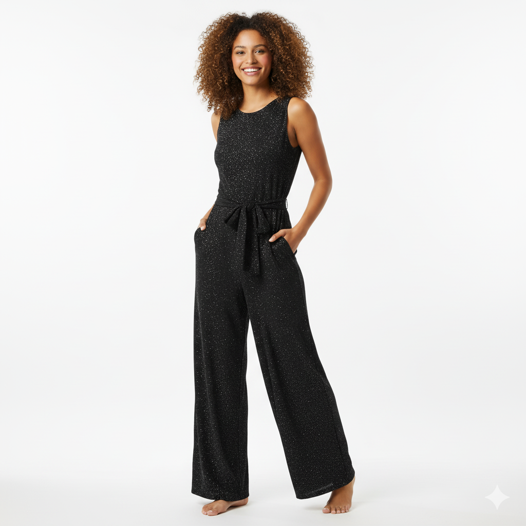 Glamour Sequin Wide-Leg Jumpsuit