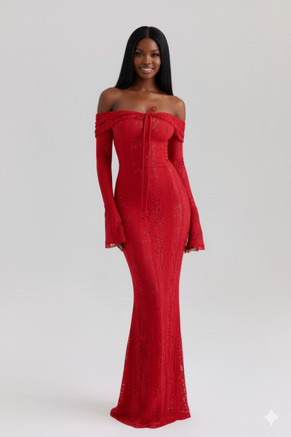 Elegant Maxi Dress Red