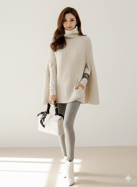 Cozy Knit Cape Pullover