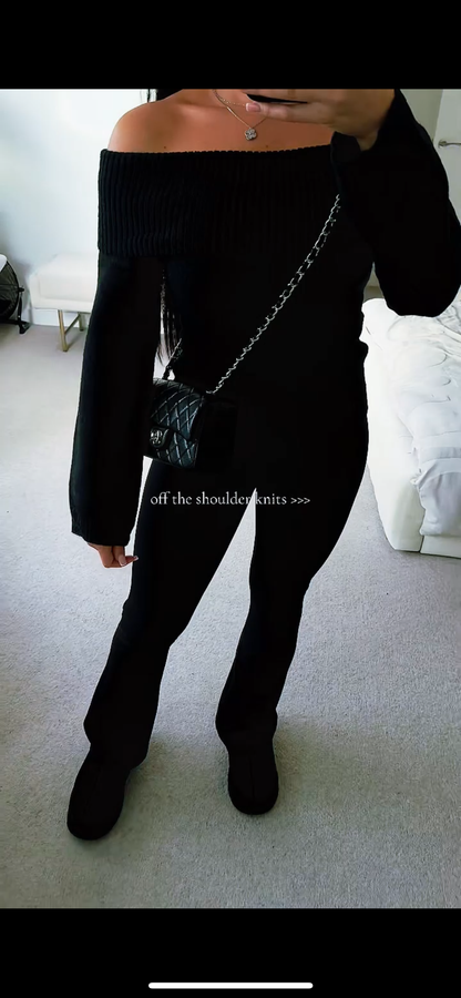 Elegant Off-Shoulder Knit Top