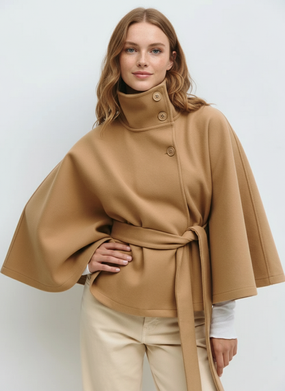 Elegant Belted Cape Jacket
