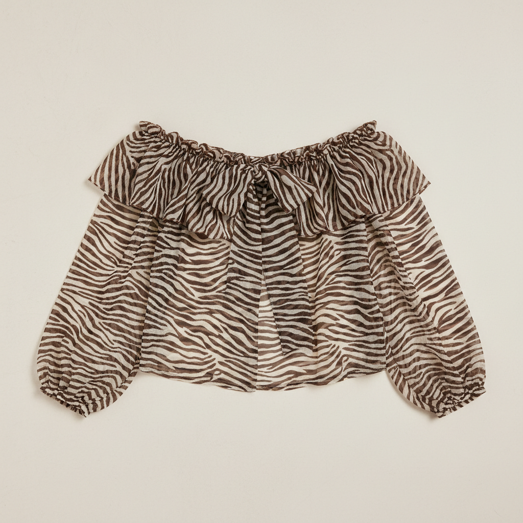 Zebra Print Satin Blouse