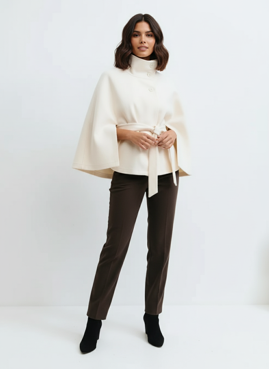 Elegant Belted Cape Jacket