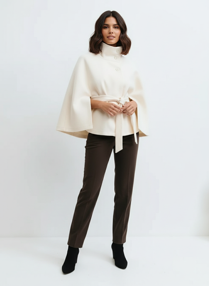 Elegant Belted Cape Jacket