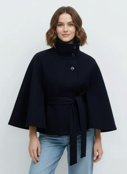 Elegant Belted Cape Jacket