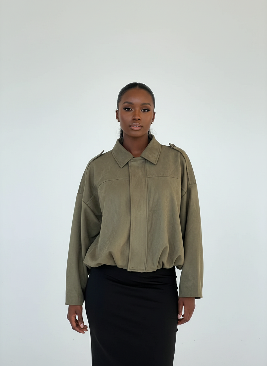 Luxurious Suede Bomber Jacket