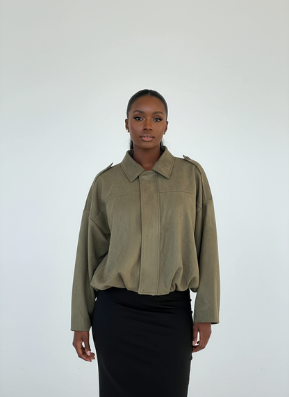 Luxurious Suede Bomber Jacket