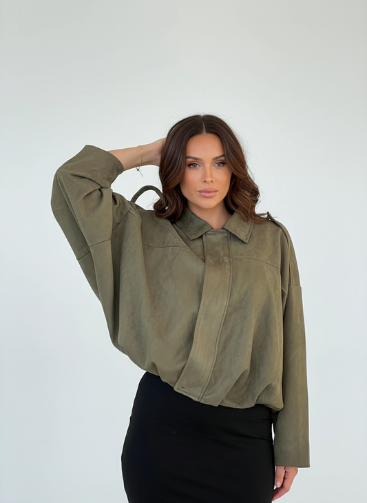 Luxurious Suede Bomber Jacket