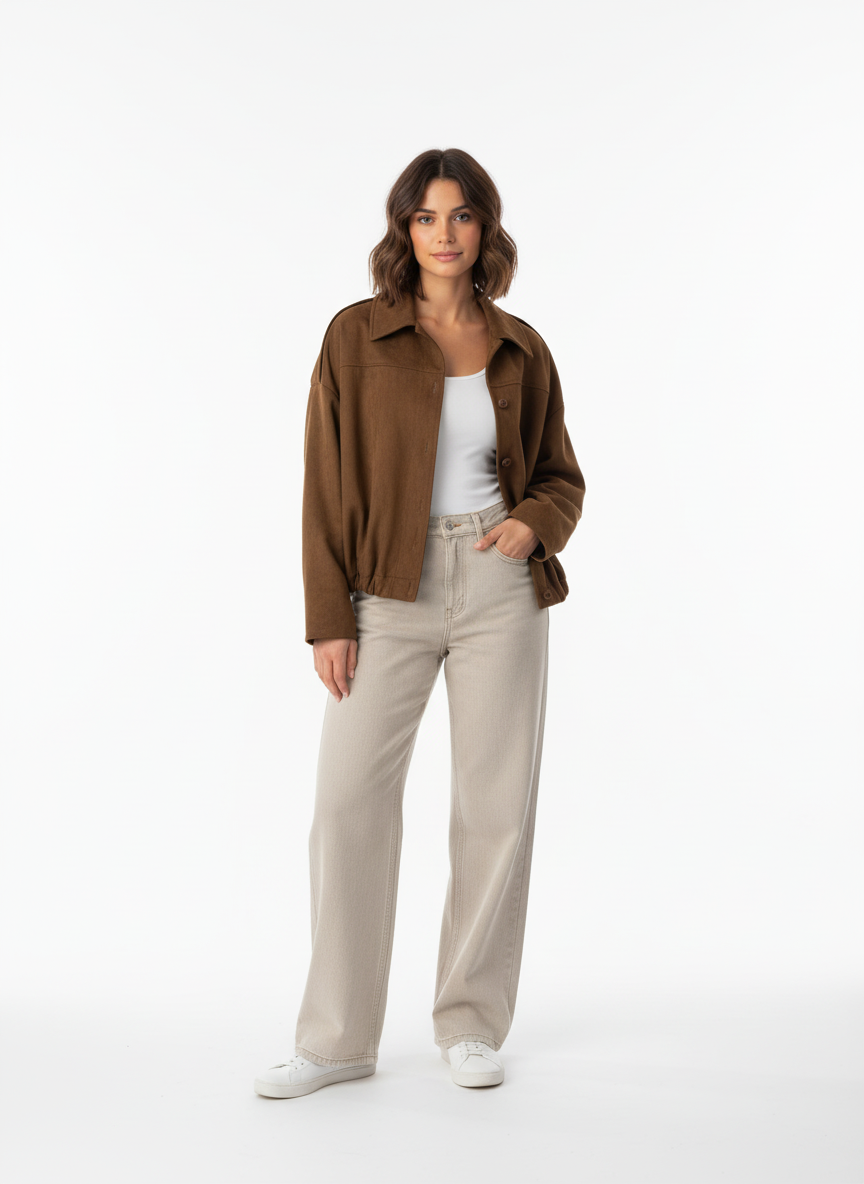 Luxurious Suede Bomber Jacket