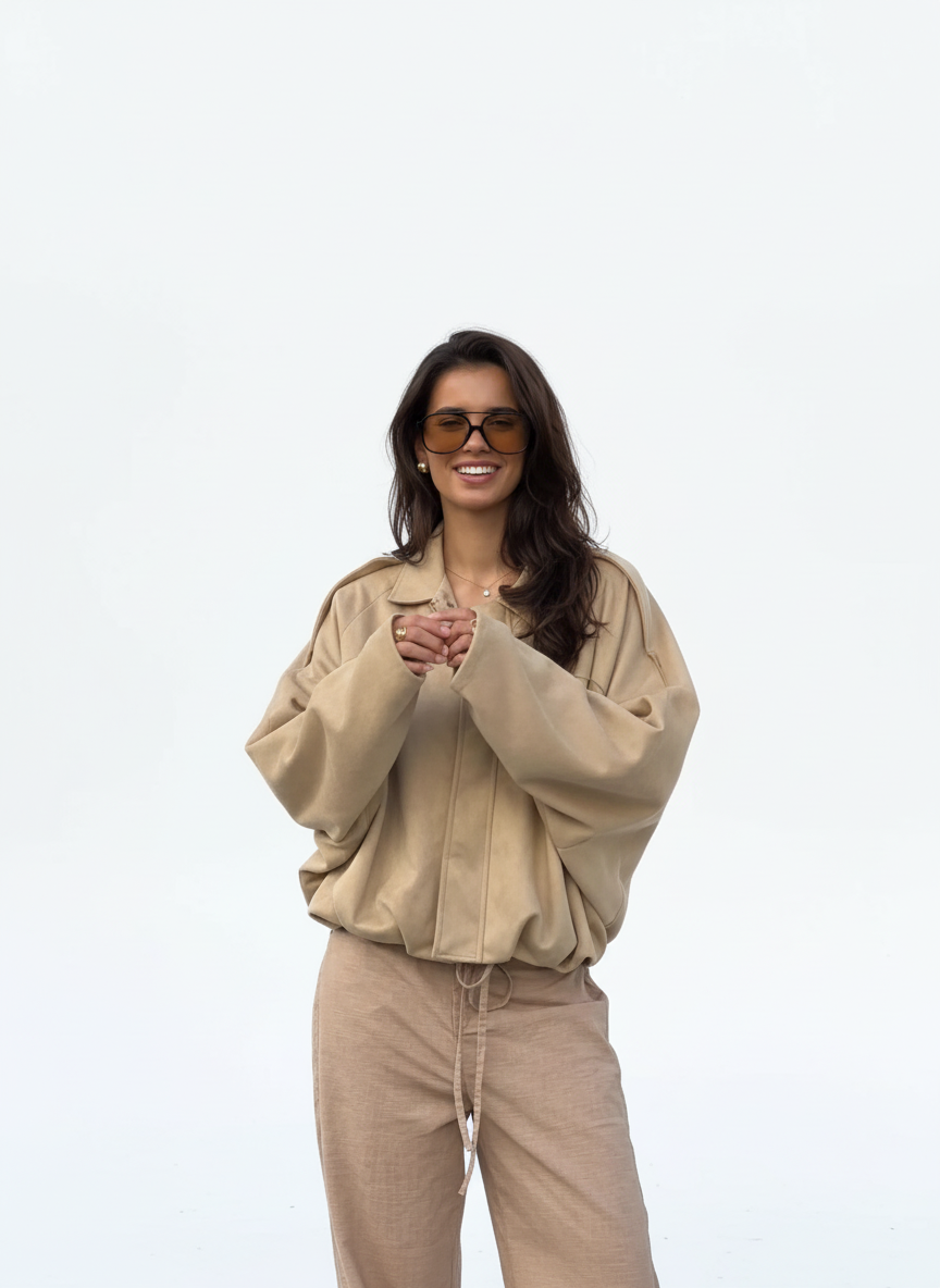 Luxurious Suede Bomber Jacket
