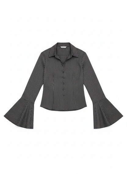 Tailored Fitted Shirt – Grey/Black