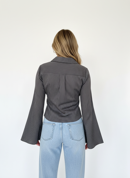 Tailored Fitted Shirt – Grey/Black